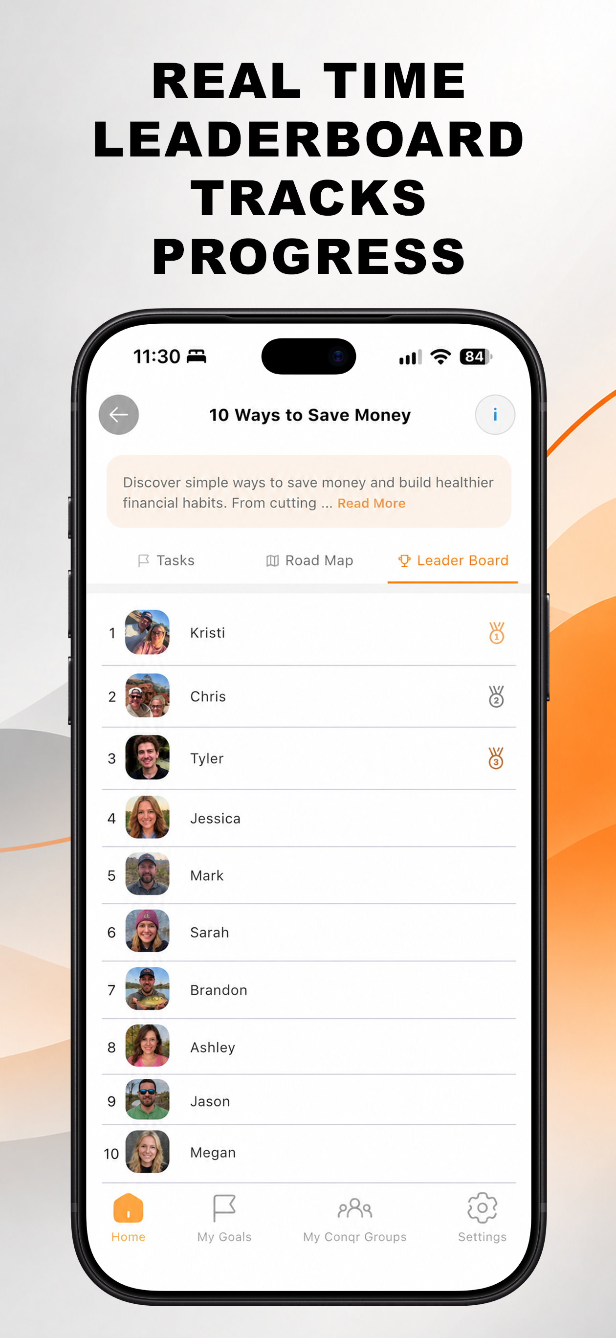 Leaderboard screen